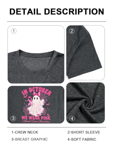 Image of Breast Cancer Shirts for Women Pink Ribbon Shirt Breast Cancer Survivor Tee