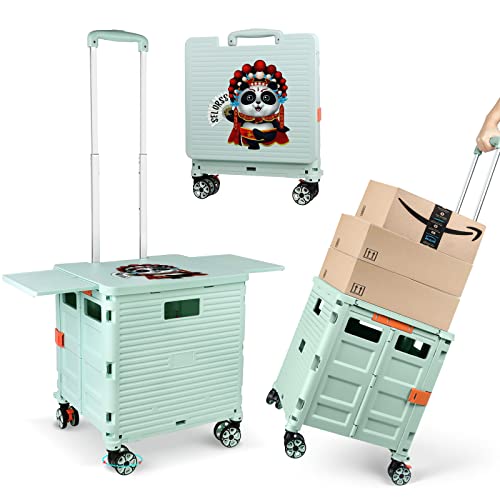 Faltbarer Einkaufstrolley mit verlängertem Deckel, verschleißfest, geräuschlos, 80 kg Tragkraft, robuster und…