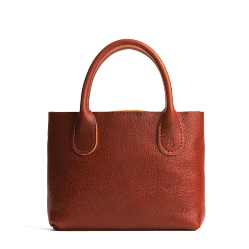 Portland Leather Goods Raindrop Crossbody Bag Adjustable Leather Purse & Shoulder Bag with Zipper Closure & Carrying Handles Handmade from the Finest Full-Grain Hides Large Nutmeg