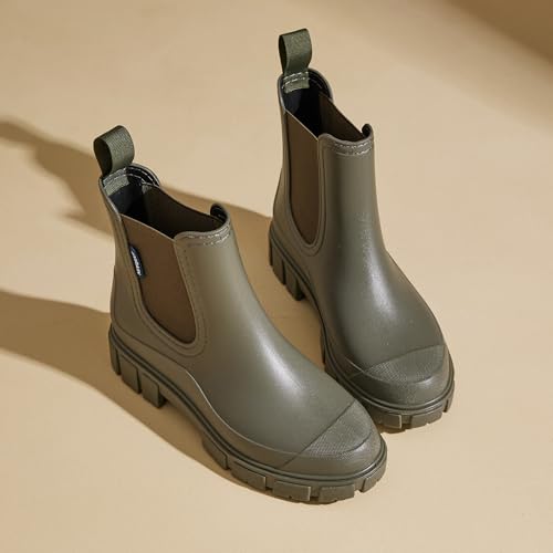 Image of WOWSTICK Women's Ankle Rain Boots Waterproof Lightweight Slip Resistant Fashion Garden Booties