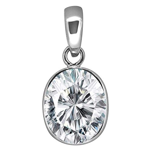 Pendentif en zircon naturel précieux de 9,50 carats et argent