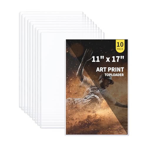 10-Pack 11 x 17 Inch Art-Print-Toploaders - Premium Art Print Topload Holders Crystal Clear Art Print Top loaders Hard Plastic Sheet Protectors for Photographs Lithographs Artworks Collectibles