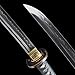 Handmade Japanese Katana Sword - Hand Forged Full Tang Samurai Sword 1095 Steel/T10 Steel Clay Tempering/Damascus Steel/Damascus Steel Clay Tempering, Copper Tsuba, Genuine Ray Skin
