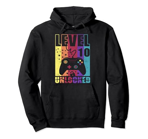 Level 10 Unlocked Birthday Level Up 10th Birthday Gamer 10 Sudadera con Capucha