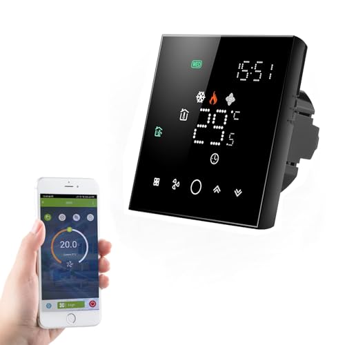 Qiumi Aire Acondicionado termostato WiFi, con 2 Tubos, Control Remoto, Control de Voz, 95 a 240v AC