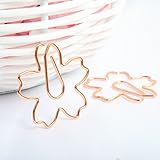 Shoppingmoon Rose Gold Flower Paper Clips Metal Card File Clips for School Office Wedding Decoration Pack 12pcs