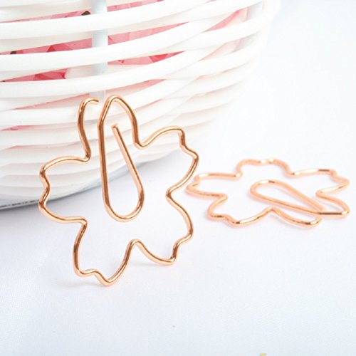 Shoppingmoon Rose Gold Flower Paper Clips Metal Card File Clips for School Office Wedding Decoration Pack 12pcs