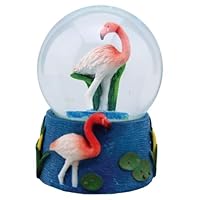 Water Globe - Flamingoes from Deluxebase. Decorative Snow Globe Ornament with Flamingo Figurines, Glass Glitter Dome with Resin Base, Novelty Home Decor Display Piece.