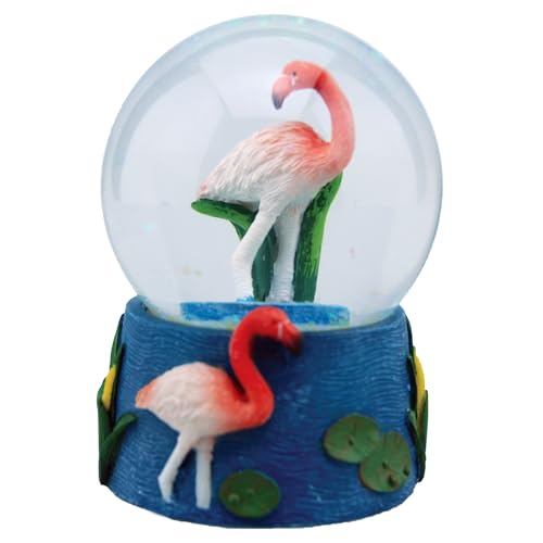 Water Globe - Flamingo von Deluxebase. Flamingo Schneekugel mit Harzfigur und geformter Basis. Tolle Wohndekoration, Ornamente und Geschenke.