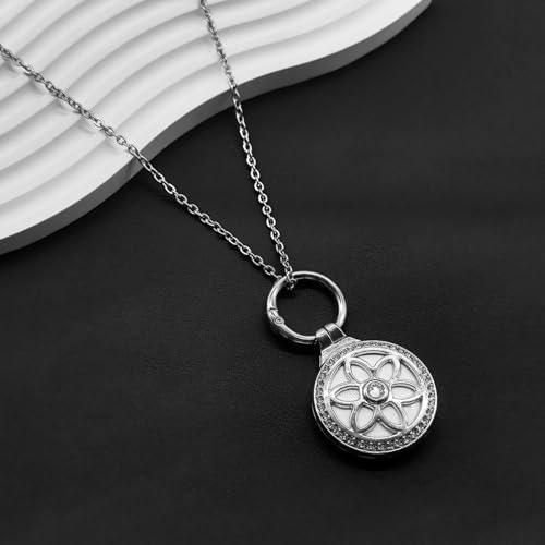 Airtag Necklace for Adults, Metal Jewelry Chain Airtag Holder Necklace for Women Men GPS Tracker Necklace2