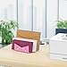 Rulyyo Mail Organizer Envelope Holder - 3 Compartments Glitter Pink Acrylic Mail Holder Countertop Vertical Desk Organizer Small File Bill Document Notebook Letter Sorter for Home School Office