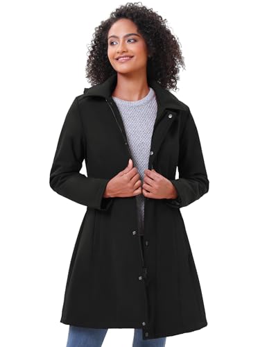 ROYAL MATRIX Women's Softshell Jacket Fleece Lined Windbreaker Insulated Rain Parka Jacket with Removable Hood3