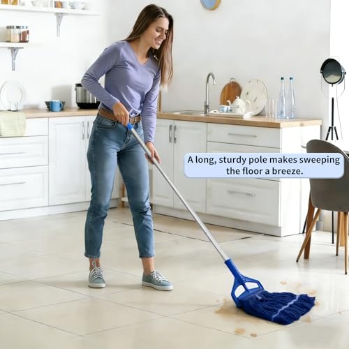 Image of 60 Inch Industrial Mop Handle Commercial mop Handle Heavy Duty Industrial mop Bucket mop Handles Heavy Duty Commercial mop Head Replacement and Handles mop Stick Replacement Mop Stick