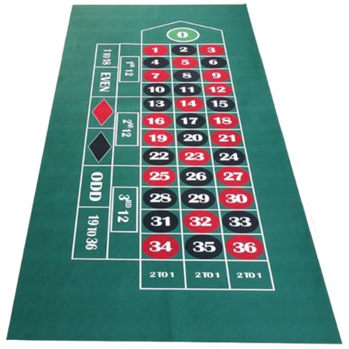 Zghhc Tapis De Table De Roulette Portable 180x90cm, Tapis De Craps, Kit De Jeu Familial, Tapis De Casino pour Jeux De Roulette.