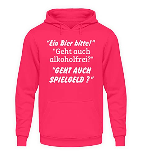 Sweat à Capuche Bière sans Alcool Rose XXL avec inscription humoristique originale