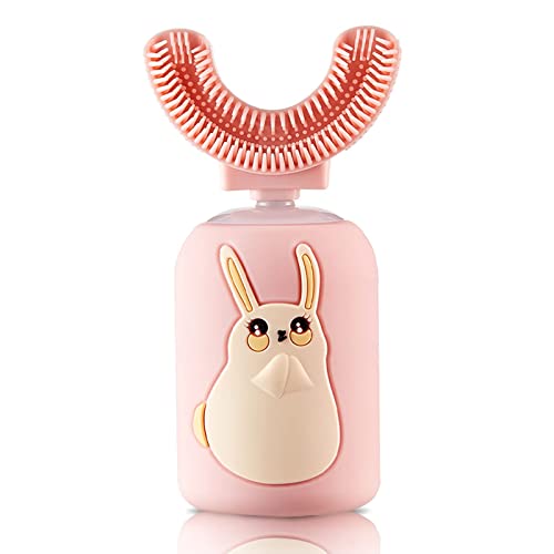 WISLIBE Kids Electric Toothbrush Rechargeable, Soft Bristles, 3 Clean Modes, Easy-Press Power Button for 2-6 Years Children and Toddlers(Rabbit)