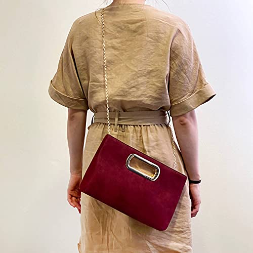 Image of Top Handle Faux Suede Clutch