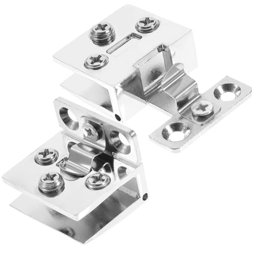 OSOLADY 2 Piezas Bisagras Color Plata de Aleación de Zinc Fácil Instalación y Reemplazo para Puertas de Vidrio y Gabinetes Ideales para Muebles y Oficinas