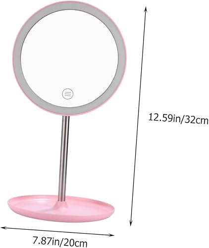 Miniatura 7 de FRCOLOR Espejo de tocador LED con luz, carga inteligente, luz suplementaria inteligente, espejo cosmético, espejo de escritorio, multifuncional,