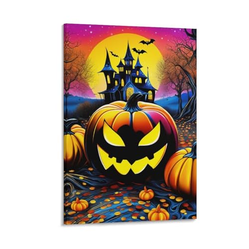 Citrouille Halloween Murale haute définition : peinture sur toile 50x75