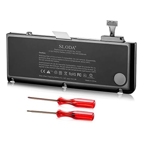 SLODA A1322 Laptop Battery for MacBook Pro 13 inch A1278 (2009 2010 2011 2012 Years) Replacement Battery [Li-Polymer 10.95V 6000mAh] Cover