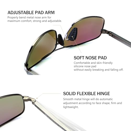 Image of SUNGAIT UV protection Ultra Lightweight Rectangular Polarized Sunglasses