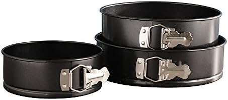 Set of 3 Round Cake TIN Set Non Stick Spring Form Loose Base Baking PAN Tray(Approx Size: 20/22 / 24 cm)