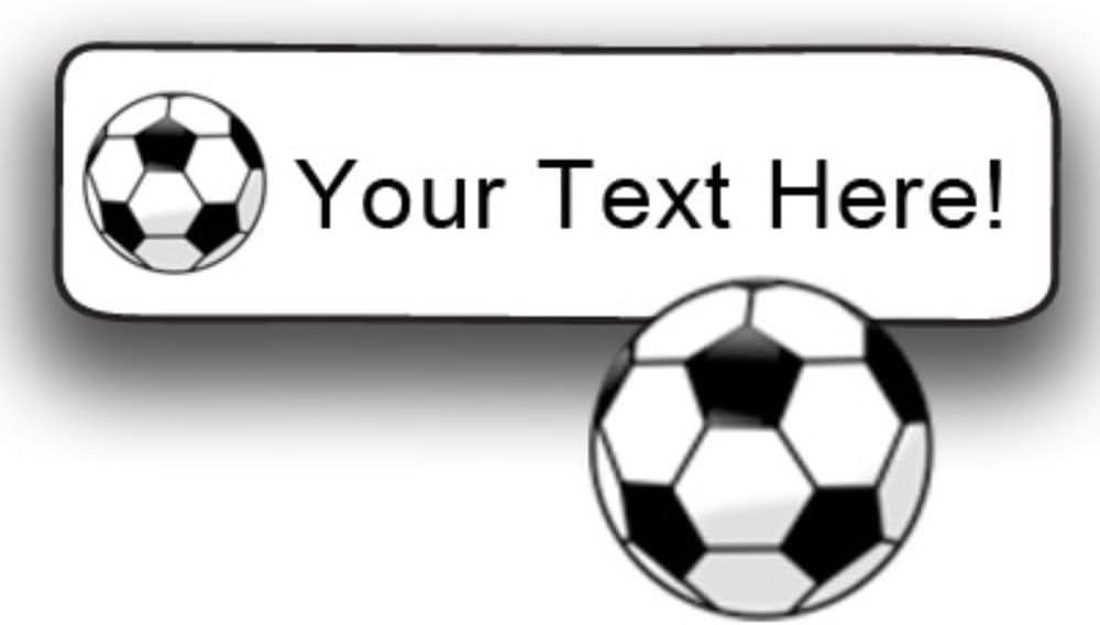 80pc Iron On Clothing Labels White with Soccer Graphic Personalized with Your Name Great for Summer Camp School Day Care