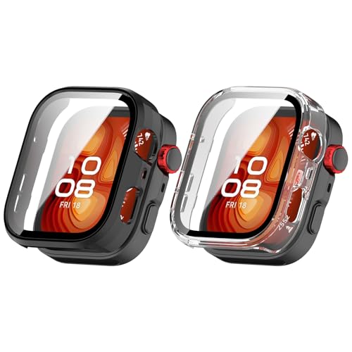 [ToVioc] �P�[�X For Huawei Watch Fit 4 Pro �ی�P�[�X �y2���Z�b�g�z �ی�J�o�[ �K���X�t�B���� ��̌^ �V�f�U�C�� PC+�K���X�f�� �S�ʕی� �ϏՌ� ���h�~ �����ȒP �����ߗ� �����x �J�o�[ Huawei Wat
