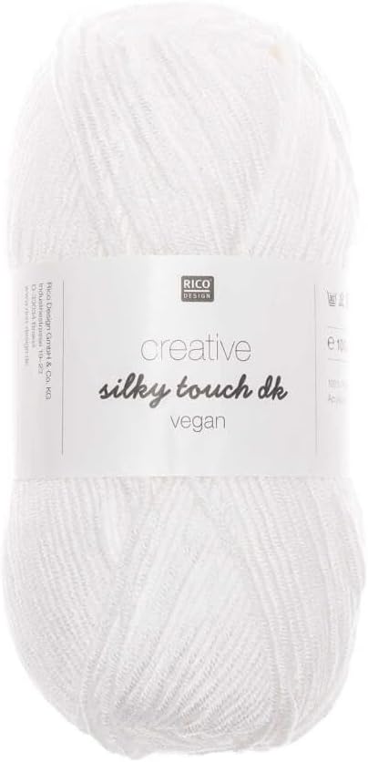 Rico Creative Silky Touch Vegan DK Yarn 100g - White 001