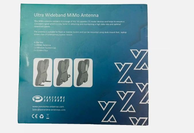 Panorama Ultra Wideband MiMo Antenna, 5G Compatible, X-Design with Desk and Window Mount Options