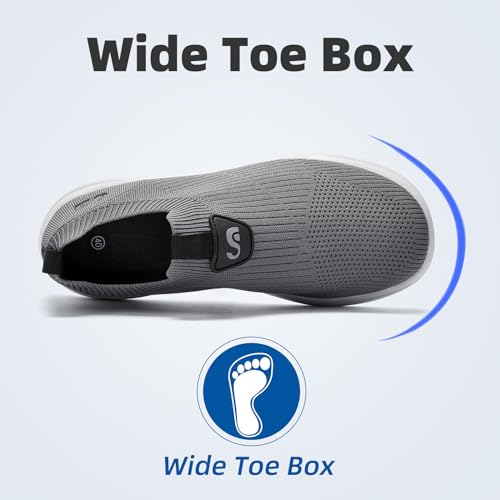 Men's Slip On Sneakers Walking Shoes Wide, Casual Soft Breathable Slip in Sock Sneakers,Non-Slip Rubber Sole, Workout,Athletic2