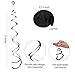 30 Pieces Black Hanging Swirl Decorations Plastic Streamers Foil Swirls Ceiling Decorations for Birthday|Wedding|Anniversary|Graduation Party Supplies
