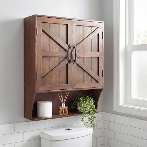 FLORA Farmhouse Wall Mounted Storage Cabinet, Medicine Cabinet with Doors,