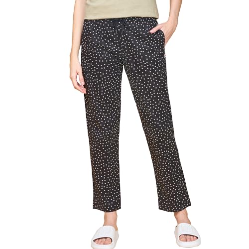 Image of Enamor Mid Rise Full Length Adjustable Drawstring Hangout Pant for Women - Relaxed Fit, Combed Cotton - E4A5