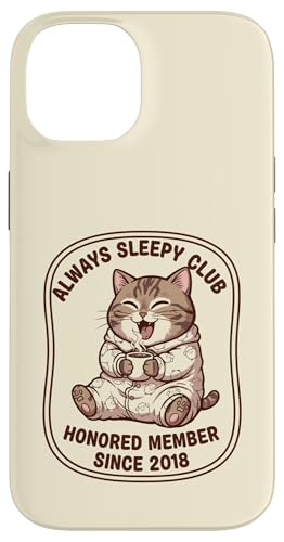 Always Sleepy Club �L�D�� �p�W���} �R�[�q�[ �ӑĂȃ��[���A �X�}�z�P�[�X iPhone 14 �p