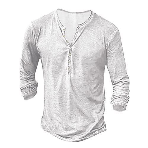 Image of Beokeuioe Men's Assassin's Creed Long Sleeve Pattern Sweatshirt Long Sleeve Slim Fit Basic Work Shirts with V-Neck for Men Sporty Long Sleeve Shirt Fashionable Embroidered, White, M