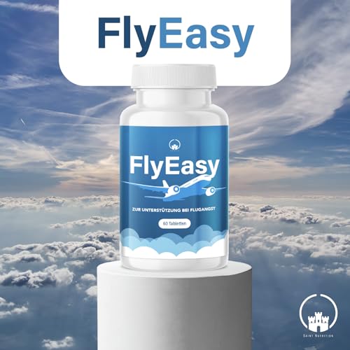 Saint Nutrition® FlyEasy – Reisetabletten - Pflanzliche Unterstützung für eine entspannte Flugerfahrung – Ideal für Reisende mit Flugangst – Natürliche Inhaltsstoffe - 60 Tabletten