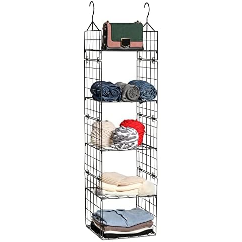 Chemailon Metalldraht-Hängeschrank-Organizer, verstellbare Höhe mit 5 Ablagen Cover