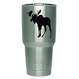 DD377 2-Pack Moose Decal Sticker (Decal ONLY Cup NOT Included) | 3 Inches | Premium Quality Black...