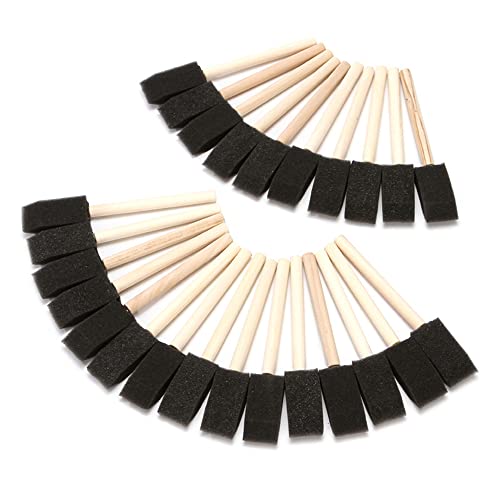 CENPEK Paquete de 20 pinceles de espuma – Juego de pinceles de esponja con mango de madera – Herramienta de pintura para acrílicos, óleos, manchas y acuarelas – Suministros de arte y manualidades