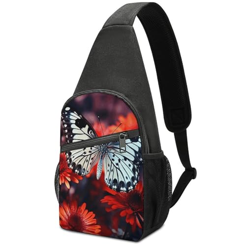 Mochila bandolera ligera colores flores mariposas