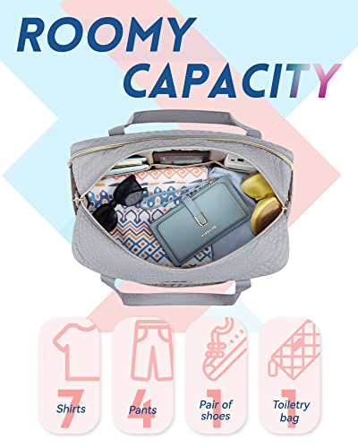 Travel Duffle Bag, Bagsmart 31L Quilted Weekender Overnight Bag For Women With Laptop Compartment, Large Carry On Airport Bag With Wet Pocket & Shoe Bag For Travel, Business Trips, Sports(Grey) #TOP2