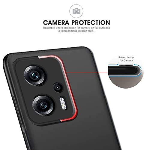 Image of TheGiftKart Sleek Back Cover Case for Redmi K50i 5G | Slim Fit Protective Design | Ultra Matte Finish | Camera Protection Bump | Soft Silicon Back Cover Case (Silicone, Black)