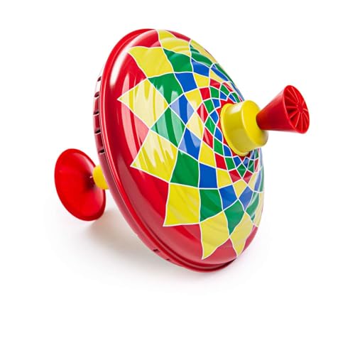 Bigjigs Toys Tin Spinning Top Spinning Toys For Austism Spinners For Kids For 18 Months + Cause And Effect Toys