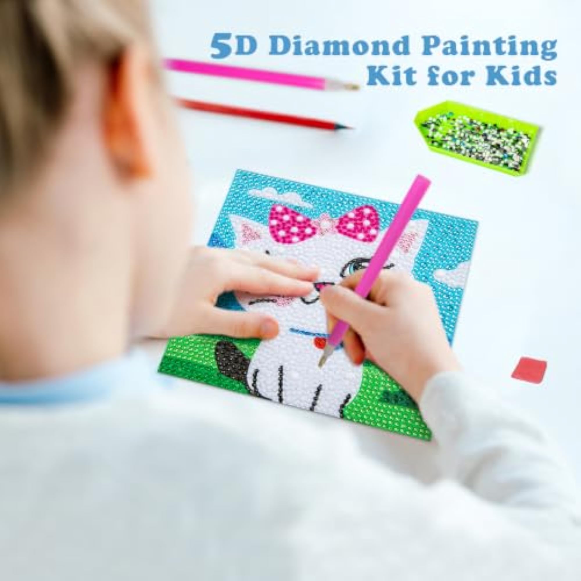 Diamond Art Kits for Kids, Easy DIY Creative Sticker Craft by Numbers
