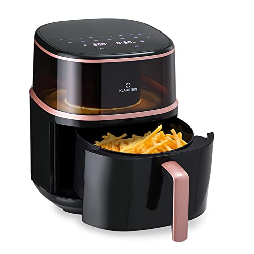 Klarstein Heteluchtfriteuse, XL Air Fryer om te frituren, friteuse met stoomfunctie, temperatuurkeuze en 16 programma's, airfryer voor luchtfriteuse, heteluchtfriteuse zonder olie, 1500 W, 7,5 liter