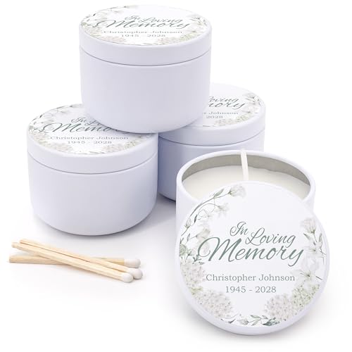 Memorial and Sympathy Candle, Funeral Service Favor, in Loving Memory Favor, Celebration of Life,...