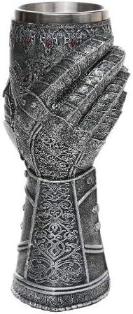 Pacific Giftware Copa de vino estilo guantelete de cruz celta medieval de caballero de 9 pulgadas de alto