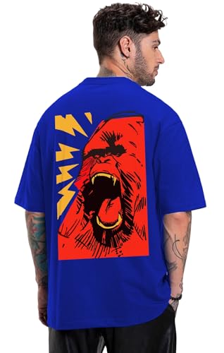 Image of LEOTUDE Men's Cottonblend Oversized Round Neck T-Shirt | T Shirt for Man